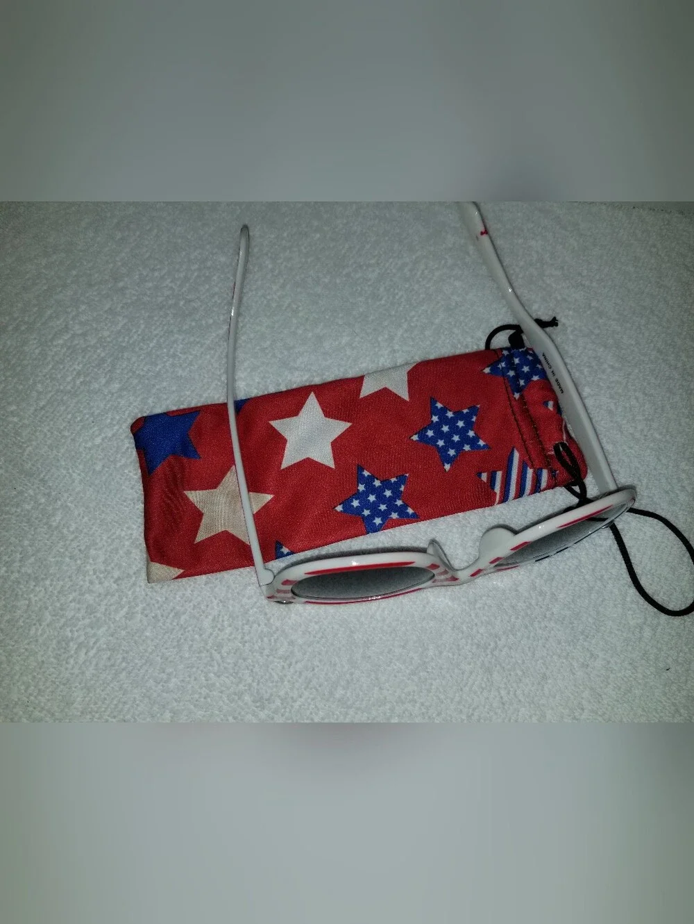 Patriotic American Flag Sunglasses with Matching Fabric Case 4th Of July